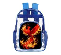 STVNKML Phoenix Flame Clear Backpack Heavy Duty PVC Transparent Bag, Blue