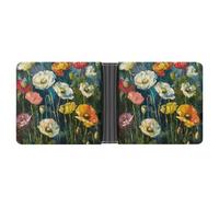 STVNKML Pink Panda Cotton Leather Bifold Wallet with 2 Hidden Pockets 6 Card Slots Slim Wallets for Cash, Cards, And ID, Dark Green Plants, One Size, Modern