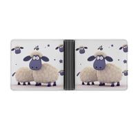 STVNKML Pink Panda Cotton Leather Bifold Wallet with 2 Hidden Pockets 6 Card Slots Slim Wallets for Cash, Cards, And ID, Sheep, One Size, Modern