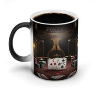 STVNKML Poker Tournament Mug 12oz Heat Changing Mug Magic Funny Art Mug Discoloration Mug Funny Coffee Mugs Novelty Gifts for Wedding Birthday Gifts