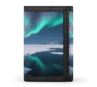 STVNKML Polar Bears Northern Lights Wallet Men's Trifold Wallet And Coin Pocket Slim Card Holder Wallet for Men Money Clip
