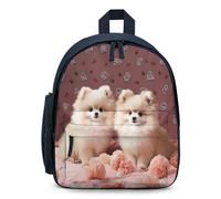 STVNKML Pomeranians Puppies And Point Backpack 12.6 Inch Casual Daypack with Multi-Pockets BookBag for Daily Essentials, Blue, One Size