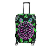 STVNKML Psychedelic Sea Turtle Suitcase Covers for Luggage - Elastic Luggage Cover Protector, Double-sided Washable Suitcases Sleeve for 19-32 Inch Luggage, white, M, Psychedelic Sea Turtle