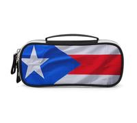 STVNKML Puerto Rico Flag Pencil Case - PU Leather Pencil Bag Multifunctional Zipper Pouch Bags Small Makeup & Stationery Organizer for Office, Travel, Men & Women (8.3x4.3x1.8in