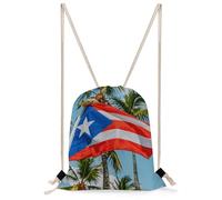 STVNKML Puerto Rico Flags Frog Palm Trees Drawstring Backpack Sport Gym Bags Yoga Shopping Travel Casual Daypacks for Women Men