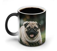STVNKML Pug Dogs Color Changing Mug 11oz Heat Activated Coffee Mug Novelty Cup with Funny Designs Magic Ceramic Mugs for Christmas Gift Birthday Wedding