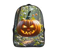 STVNKML Pumpkin Lantern in The Woods Backpack, Laptop Backpack for Men, 16 Inch Travel Hiking Daypack, Casual Backpacks