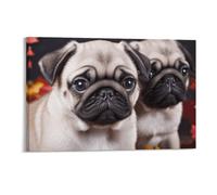 STVNKML Puppys Pug Wall Art for Living Room Boho Decor