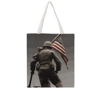 STVNKML Purple Butterfly And Flower Canvas Tote Bag for Women - Cute Stylish Shoulder Bag, Reusable Shopping Bags for Daily, United States Marine, 38x41cm