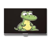 STVNKML Quiet Cartoon Crocodile Aluminum Alloy Business Card Holder Case Name Card Holder Slim Wallet Business Card Holder Credit Card Holder for Women Men, style, One Size