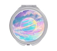 STVNKML Rainbow Colored Galaxy Makeup Mirror, Portable Pocket Mirror with Magnification 1x/2x, Compact Mini Vanity Mirrors for Home, On-The-Go