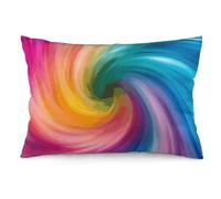 STVNKML Rainbow Colored Swirl Pillow Covers 12 "x20 Double-Sided Soft Plush Pillowcase Square Cushion Case with Hidden Zipper for Sofa Bed Chair, Farmhouse Holiday Decor, Home Gift