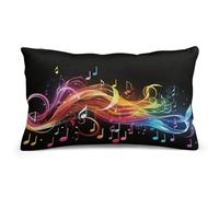 STVNKML Rainbow Musical Note Melody Pillow Covers 8"x12" Double-Sided Soft Plush Pillowcase Square Cushion Case with Hidden Zipper for Sofa Bed Chair, Farmhouse Holiday Decor, Home Gift