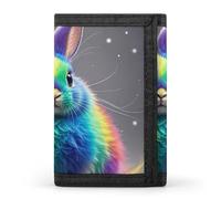 STVNKML Rainbow Rabbit Wallet Men's Trifold Wallet And Coin Pocket Slim Card Holder Wallet for Men Money Clip
