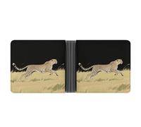 STVNKML Rainforest Parrot Leather Bifold Wallet with 2 Hidden Pockets 6 Card Slots Slim Wallets for Cash, Cards, And ID, Running Cheetah, One Size, Modern