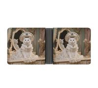 STVNKML Rainforest Parrot Leather Bifold Wallet with 2 Hidden Pockets 6 Card Slots Slim Wallets for Cash, Cards, And ID, Rococo cat, One Size, Modern