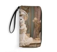 STVNKML Rainforest Parrot Womens Wallet Leather Coin Purse Clutch Wristlet Travel Long Wallets Card Organizer, Rococo cat, 19.7x10.5cm, Modern