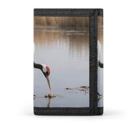 STVNKML Red-crowned Crane Wallet Men's Trifold Wallet And Coin Pocket Slim Card Holder Wallet for Men Money Clip