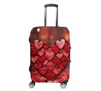 STVNKML Red Hearts Love Suitcase Covers for Luggage - Elastic Luggage Cover Protector, Double-sided Washable Suitcases Sleeve for 19-32 Inch Luggage, white, L, Red Hearts Love