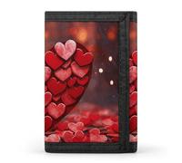 STVNKML Red Hearts Love Wallet Men's Trifold Wallet And Coin Pocket Slim Card Holder Wallet for Men Money Clip