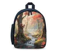 STVNKML Red - Leaf Forest Cr ackpack - 12.6 Inch Casual Daypack with Multi-Pockets BookBag for Daily Essentials, Blue, One Size, Daypack Backpacks