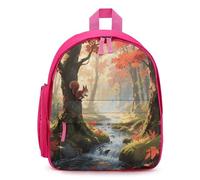 STVNKML Red - Leaf Forest Cr ackpack - 12.6 Inch Casual Daypack with Multi-Pockets BookBag for Daily Essentials, Pink, One Size, Daypack Backpacks