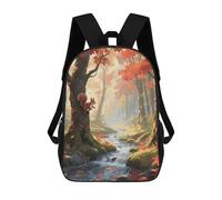 STVNKML Red - Leaf Forest Cr ackpack, Laptop Backpack for Men, 17 Inch Travel Hiking Daypack, Casual Backpack