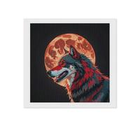 STVNKML Red Moon Outdoor Wolf 5D Diamond Painting Kit for Adults