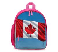 STVNKML Retro Canada Flag Backpack 12.6 Inch Casual Daypack with Multi-Pockets BookBag for Daily Essentials, Pink, One Size