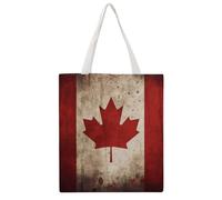 STVNKML Retro Canada Flag Canvas Tote Bag for Women Cute Stylish Shoulder Bag Reusable Shopping Bags for Daily