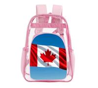 STVNKML Retro Canada Flag Clear Backpack Heavy Duty PVC Transparent Bag