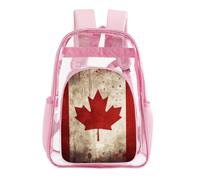 STVNKML Retro Canada Flag Clear Backpack Heavy Duty PVC Transparent Bag