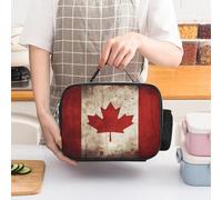 STVNKML Retro Canada Flag Lunch Bag Tote Leakproof Lunch Box with Adjustable Handle Strap & Side Pocket | Triple Insulation Cooler for Work, Travel | Large Capacity Reusable Meal Bag