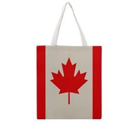 STVNKML Retro Canada Flag Pattern Canvas Tote Bag for Women Cute Stylish Shoulder Bag Reusable Shopping Bags for Daily