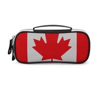 STVNKML Retro Canada Flag Pattern Pencil Case - PU Leather Pencil Bag Multifunctional Zipper Pouch Bags Small Makeup & Stationery Organizer for Office, Travel, Men & Women (8.3x4.3x1.8in