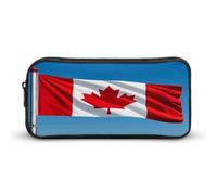 STVNKML Retro Canada Flag Pencil Case - Large Aesthetic Makeup Bag Multi-Purpose Pencil Pouch Cute Cosmetic Bag with Zipper Closure for Office, Home, Study & Travel