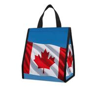 STVNKML Retro Canada Flag Reusable Insulated Lunch Bag 9L Foldable Cooler Bag with Aluminum Foil Liner Washable Leakproof & Lightweight Lunch Tote for Work Picnic Beach Gym