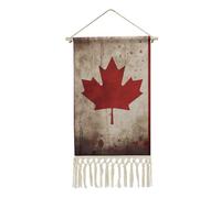 STVNKML Retro Canada Flag Vertical Wall Hanging Tapestry with Tassels