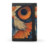 STVNKML Retro Color Owl Wallet Men's Trifold Wallet And Coin Pocket Slim Card Holder Wallet for Men Money Clip