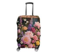 STVNKML Retro Flowers Suitcase Covers for Luggage - Elastic Luggage Cover Protector, Double-sided Washable Suitcases Sleeve for 19-32 Inch Luggage, white, Small, Retro Flowers