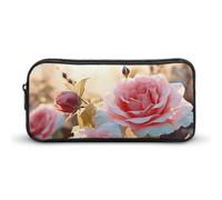 STVNKML Rose Flower Wildflowers Pencil Case - Large Aesthetic Makeup Bag Multi-Purpose Pencil Pouch Cute Cosmetic Bag with Zipper Closure for Office, Home, Study & Travel