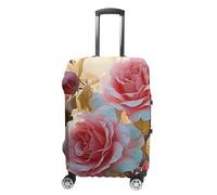 STVNKML Rose Flower Wildflowers Suitcase Covers for Luggage - Elastic Luggage Cover Protector, Double-sided Washable Suitcases Sleeve for 19-32 Inch Luggage, white, M, Rose Flower Wildflowers