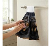 STVNKML Rottweiler Wallpaper Hanging Kitchen Towels with Loop, Set of 2 - Soft Super Absorbent Decorative Hanging Dish & Hand Towel, Tea, Coffee Towel for Kitchen Bathroom Oven Handle