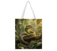 STVNKML Rough - Scaled Bush Viper Canvas Tote Bag for Women Cute Stylish Shoulder Bag Reusable Shopping Bags for Daily