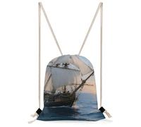 STVNKML Sailing Ship Drawstring Backpack Sport Gym Bags Yoga Shopping Travel Casual Daypacks for Women Men