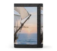 STVNKML Sailing Ship Wallet Men's Trifold Wallet And Coin Pocket Slim Card Holder Wallet for Men Money Clip