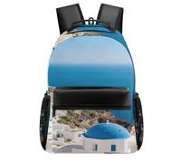 STVNKML Santorini Greek Island Sea View Backpack Laptop Backpacks for Men Travel Hiking Daypack Casual Back Pack 16.5in