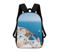 STVNKML Santorini Greek Island Sea View Backpack Laptop Backpacks for Men Travel Hiking Daypack Casual Back Pack