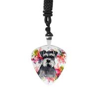STVNKML Schnauzer Guitar Pick Holder Necklace Stainless Steel Music Pendant with Adjustable 60cm Cord Functional Jewelry for Guitarists & Music Lovers, Unisex Hip Hop Punk Accessory