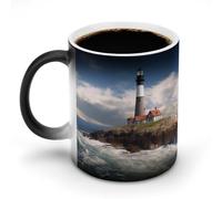 STVNKML Sea Lighthouse Color Changing Mug 11oz Heat Activated Coffee Mug Novelty Cup with Funny Designs Magic Ceramic Mugs for Christmas Gift Birthday Wedding